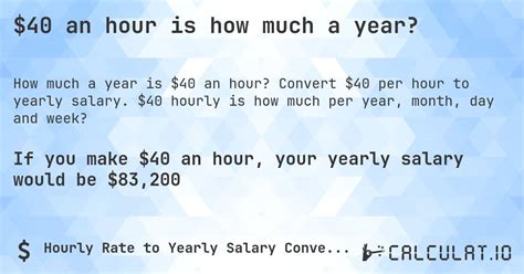 40$ An Hour Salary