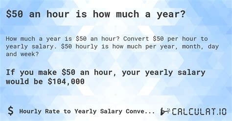 50 An Hour Salary