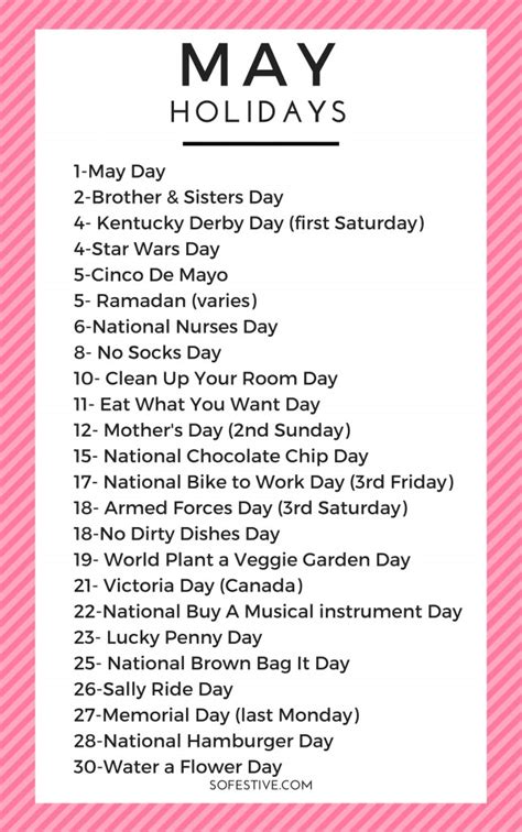 Are There Any Holidays In May