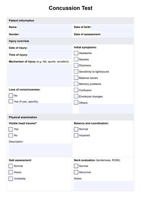 At Home Concussion Test