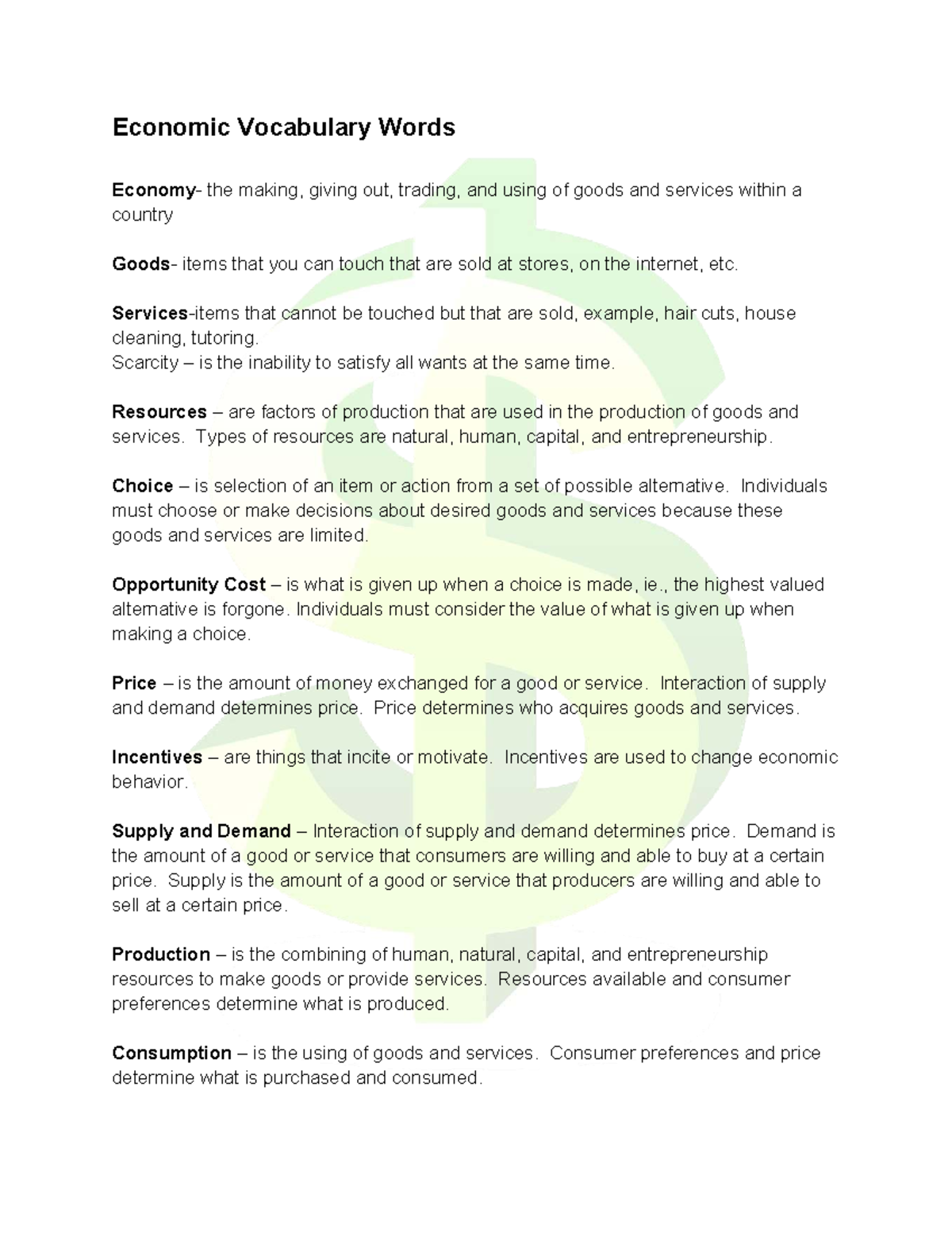 Essential Glossary Of Economics: Key Terms Explained