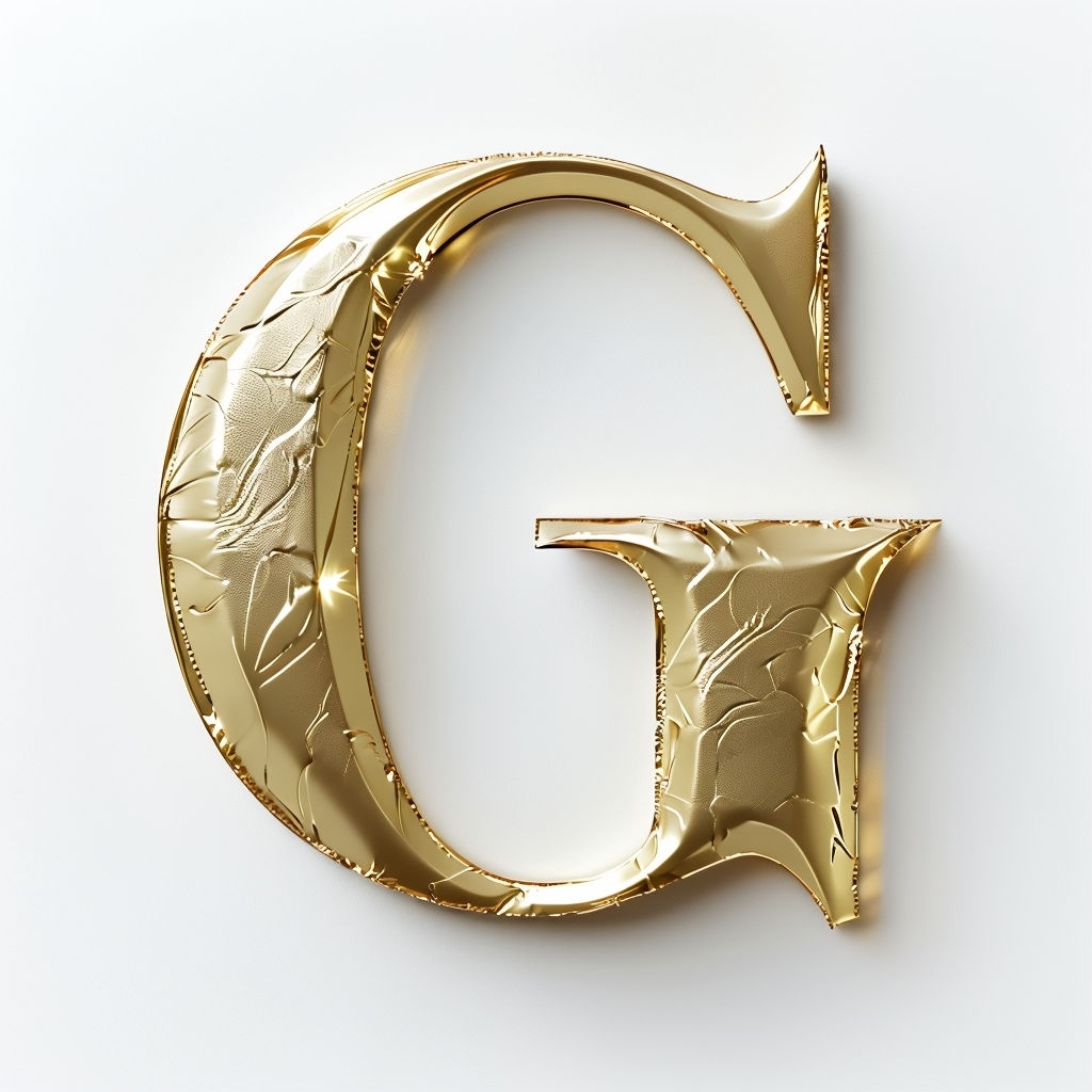 Gold 3D Letter J