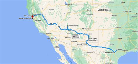 How Far Is From California To Texas