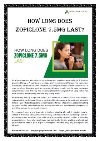 How Long Does Zopiclone Last