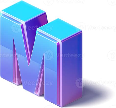 M Letter Png 3D