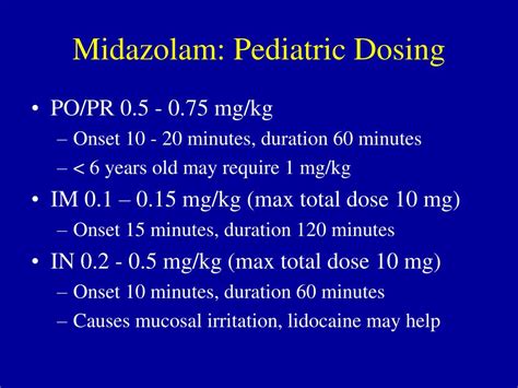 Midazolam Dose For Sedation