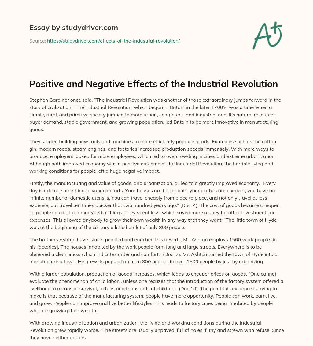 Beyond Progress: The Lasting Negative Effects Of The Industrial Revolution