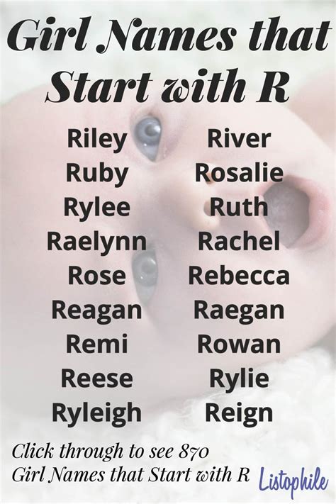 R Letter Nickname For Girls