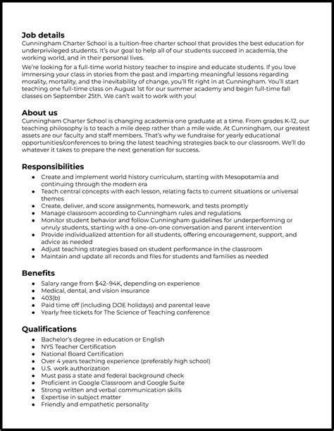 Replacement Teacher Job Description