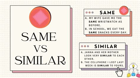 Similar To Vs Same As Similar