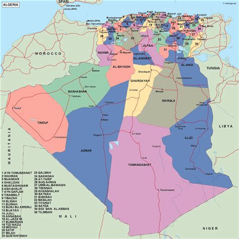 The Political Map Of Algeria