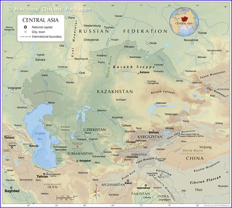 Topological Map Of Central Asia