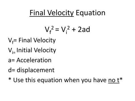 V Final Equation