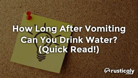 Water Vomiting After Drinking Water