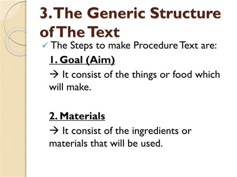What Are Generic Structure Of Procedure Text
