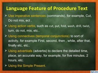What Are Language Feature Of Procedure Text