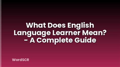 What Does Mean In English Language