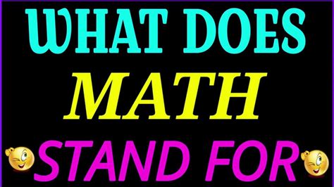 What Does Stand For In Math